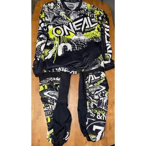 O’Neal Motocross Size M Jersey and Size 34 Pants Combo Black/Yellow